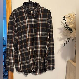 St. John's Bay Black and Brown Plaid Shirt